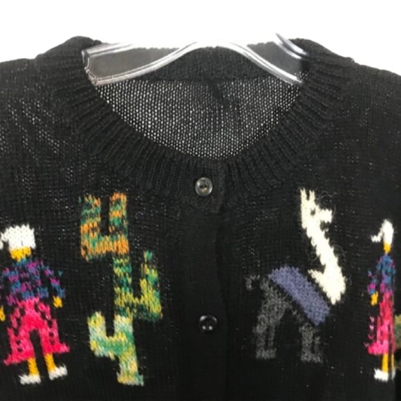 Womens Size Large Pure Alpaca Wool Knit Cardigan Sweater - Picture 2 of 5